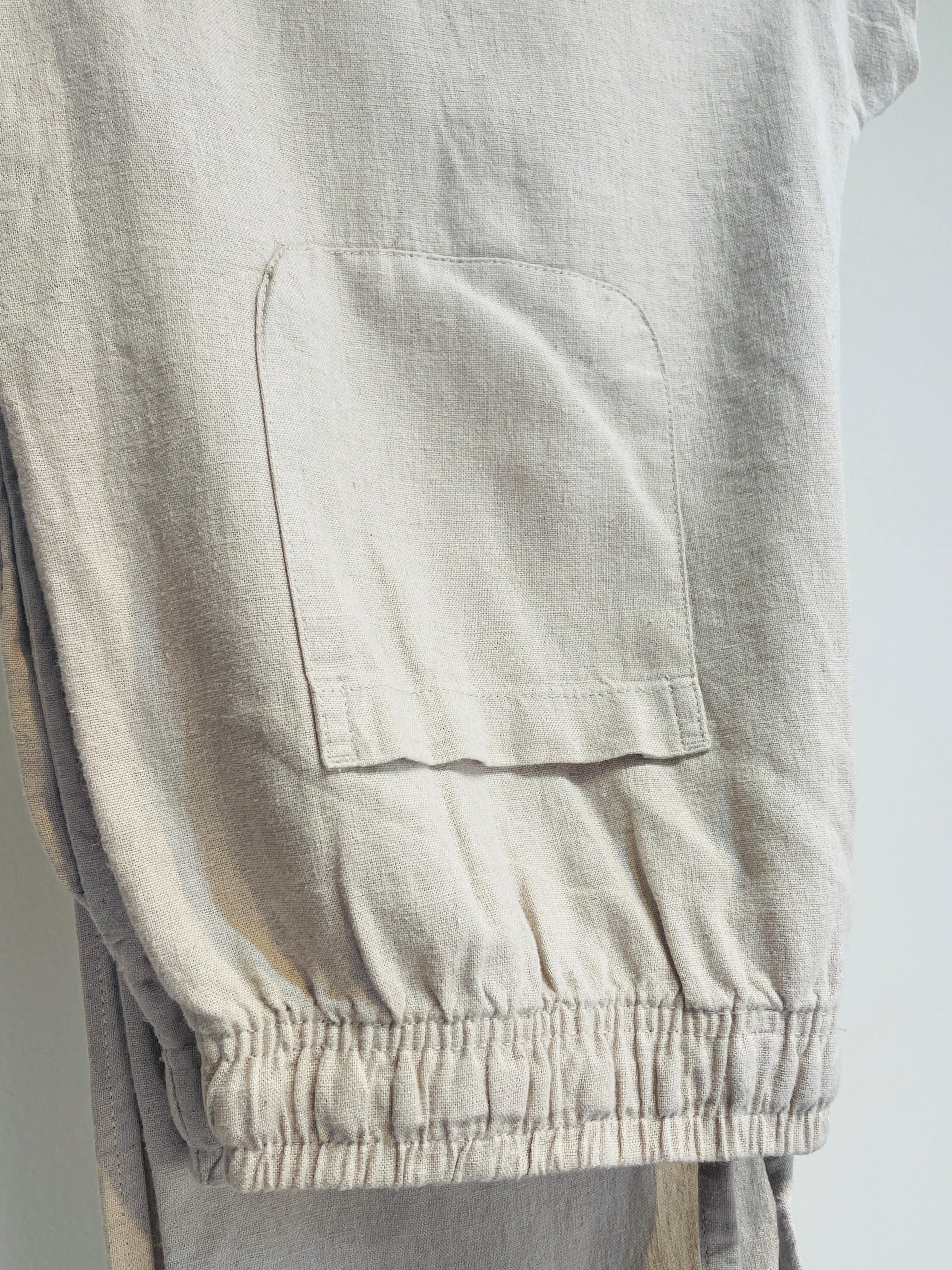 Remi Cotton Baggy Pants-Beige - Image 2