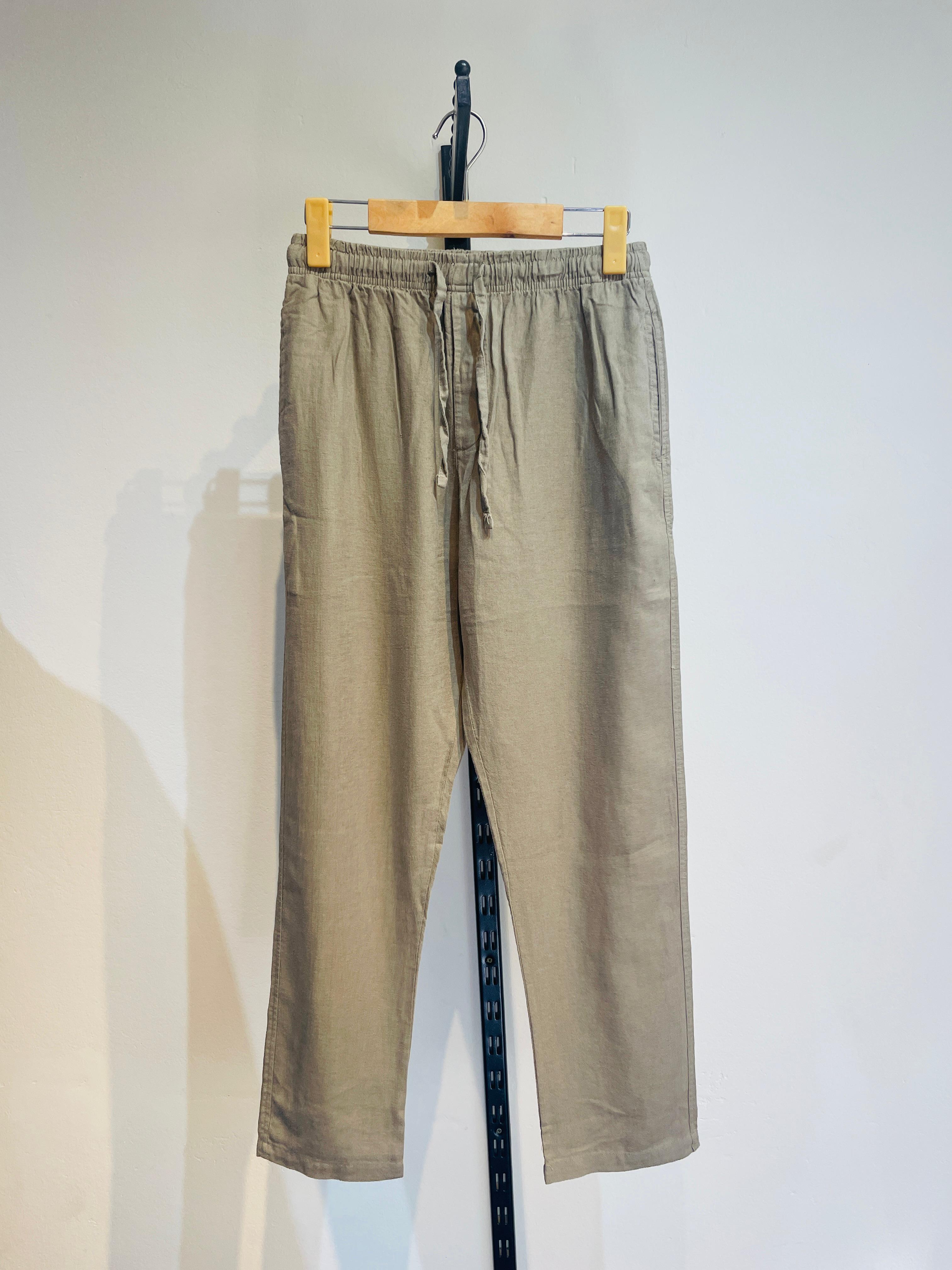 Remi Cotton Baggy Pants -Neutral Beige/Khaki - Image 1